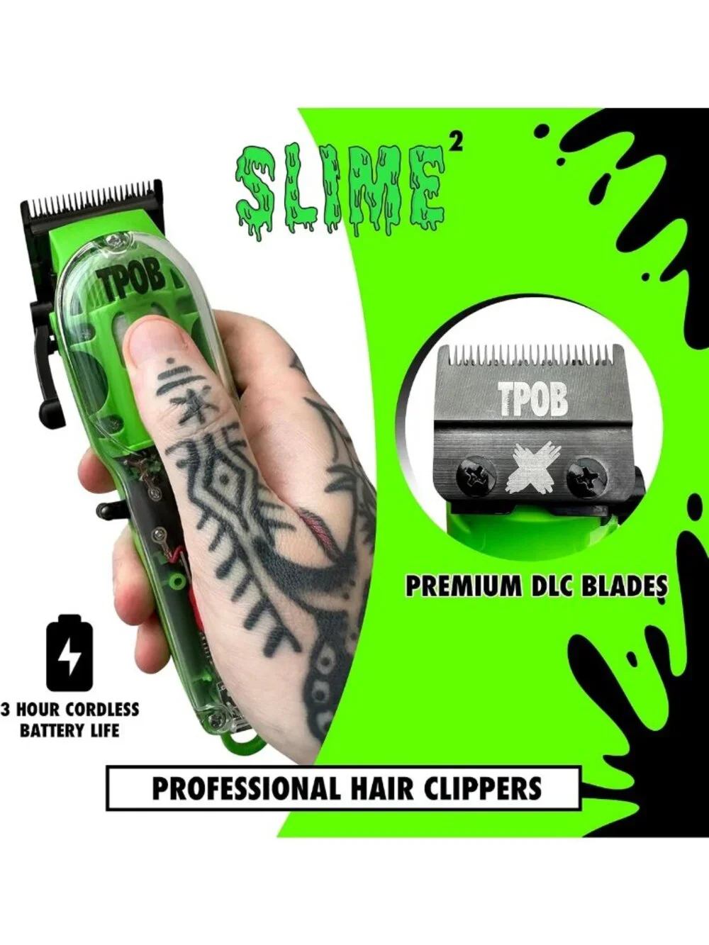 Men's Hair Clippers - 6800 RPM, Matte Green Case, X Fade Blade, Perfect for